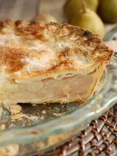 a closeup of a pie made with sourdough pie crust
