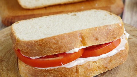 a sourdough sandwich bread with tomato.