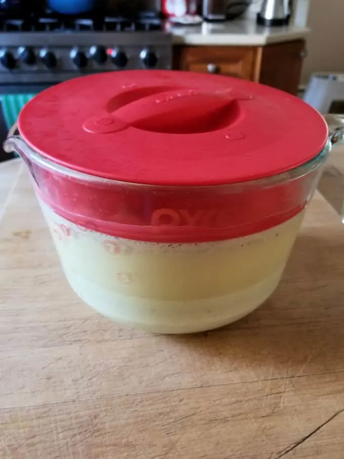 a container of canele batter