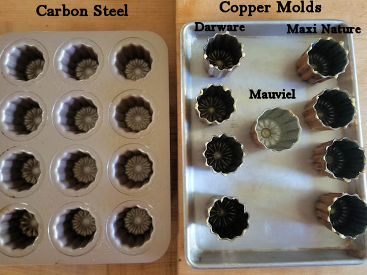 two canele pans side by side