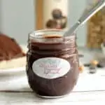 a jar of homemade nutella