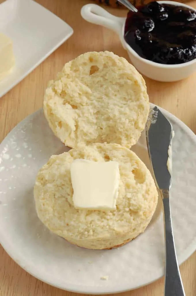 a sourdough scone with butter