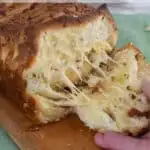 a pinterest image for bacon and pepper jack pull apart bread recipe