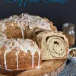 a pinterest image for sourdough coffee cake recipe