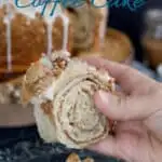 a pinterest image for sourdough coffee cake recipe