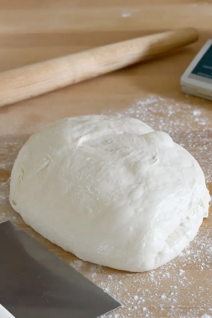sourdough pita bread dough ready for rolling