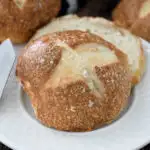 a photo of sourdough pretzel rolls for social media sharing