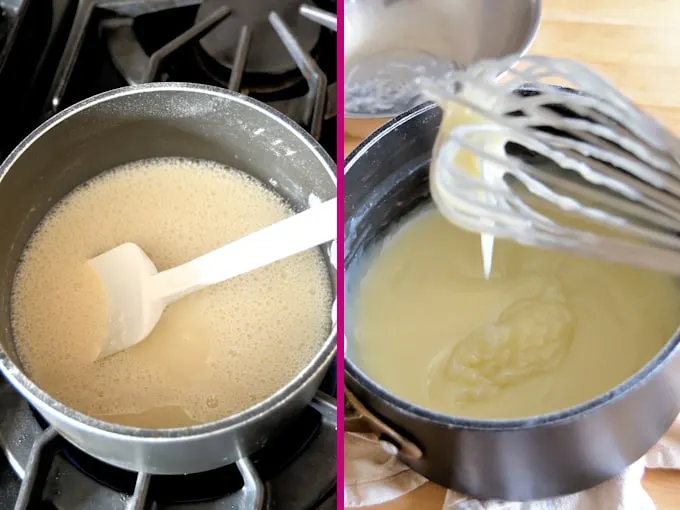 pudding base for ermine frosting before and after cooking