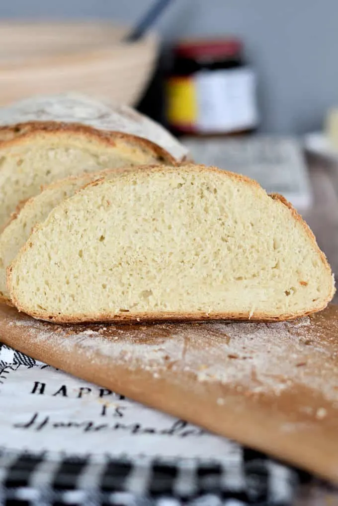 a closeup shot of a slice of semolina bread