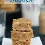 a pinterest image for sourdough blondie recipe