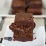 a stack of sourdough brownies