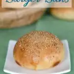 a pinterest image for sourdough burger bun recipe