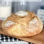 a pinterest image for sourdough semolina bread recipe
