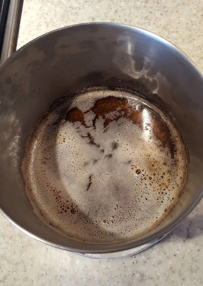 a pot of browned butter