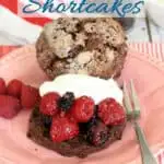 a pinterest image for chocolate shortcake recipe