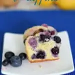 an image of lemon blueberry muffins with text overlay for pinterest