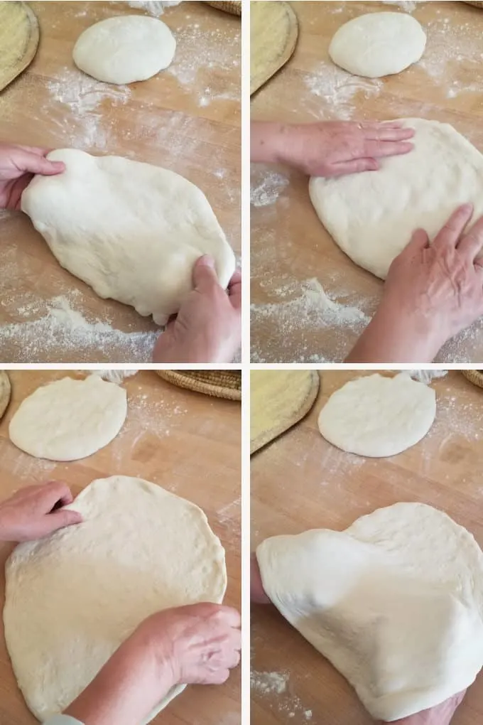 for images showing how to use your hands for form pizza dough