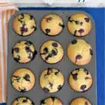 a pinterest image for blueberry cornbread muffins with text overlay