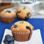 a pinterest image for blueberry cornbread muffins with text overlay