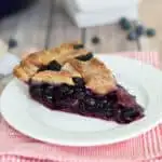 a pinterest image for blueberry pie with text overlay