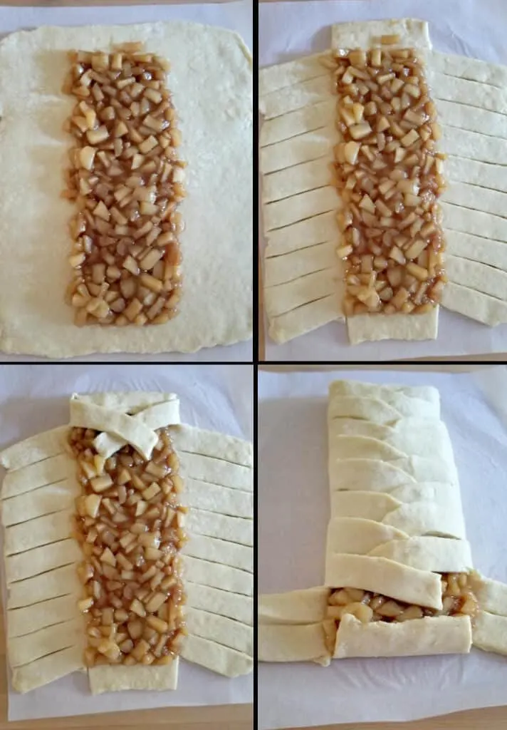 for photos showing how to fill and braid an apple danish pastry