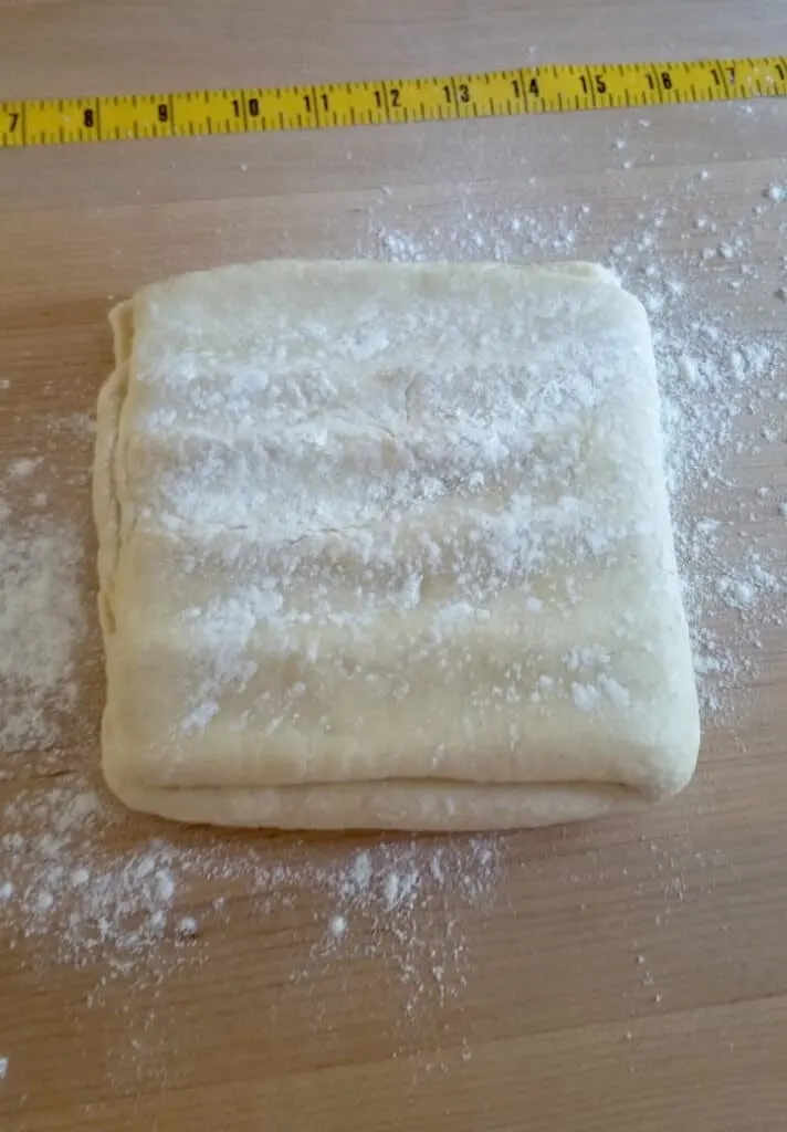 a slab of danish pastry dough ready for rolling