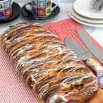 a pinterest image for apple danish pastry with text overlay