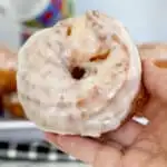 a pinterest image for french cruller recipe with text overlay