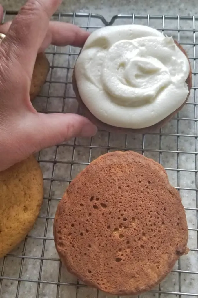 showing a jumbo pumpkin whoopie pie