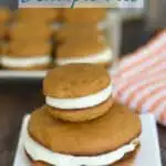 a pinterest image for pumpkin whoopie pie recipe with text overlay