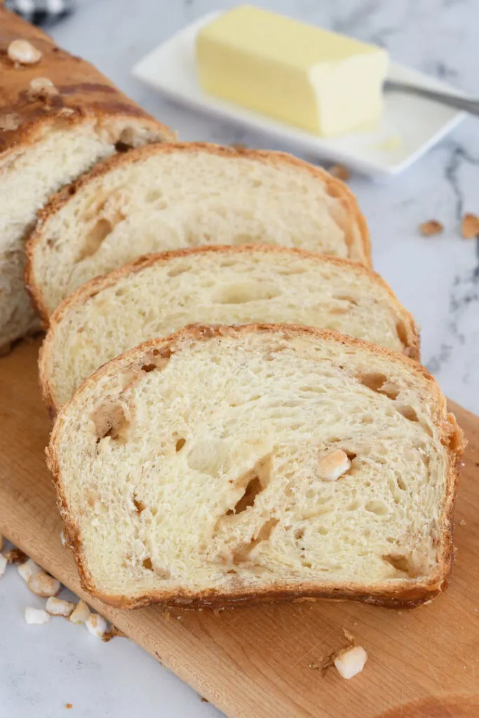 slices of dutch sugar bread on a cutting board