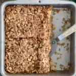 an image of apple maple baked oatmeal for pinterest with text overlay