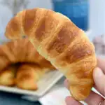 an image for classic croissants for pinterest with text overlay