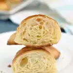 a pinterest image for homemade croissants with text overlay