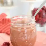 a jar of raspberry curd