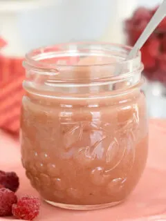a jar of raspberry curd