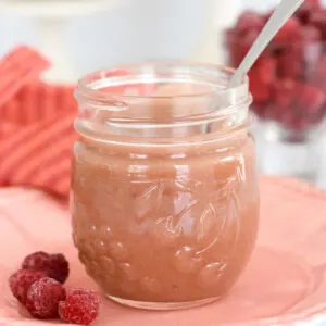 a jar of raspberry curd