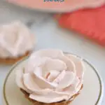 a pinterest image for raspberry rose tart with text overlay