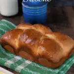 a pinterest image for sourdough brioche recipe with text overlay
