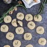 a pinterest image for savory shortbread with text overlay