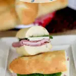 a pinterest image for sourdough hoagie rolls with text overlay