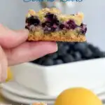 a pinterest image for blueberry Crumb bars with text overlay