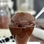 a pinterest image for chocolate sorbet with text overlay