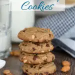 a pinterest image for peanut butter cookies with text overlay