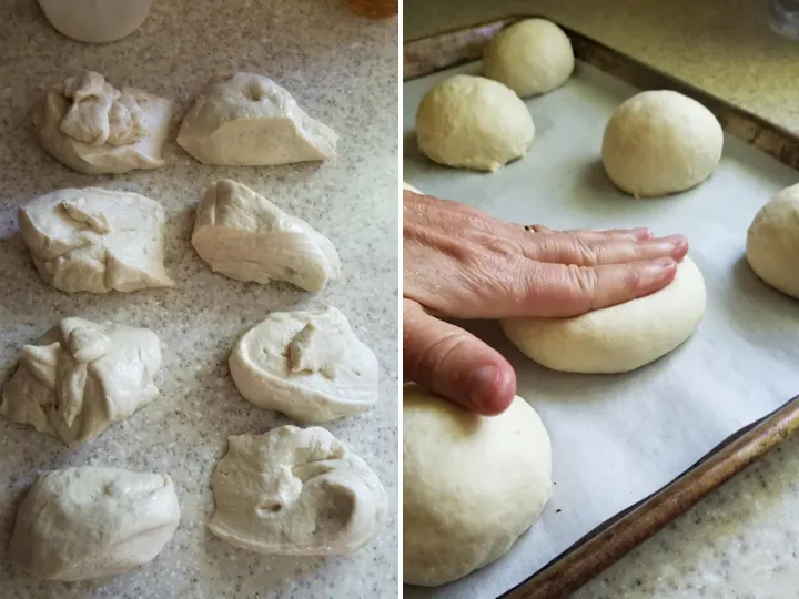 showing how to form burger buns