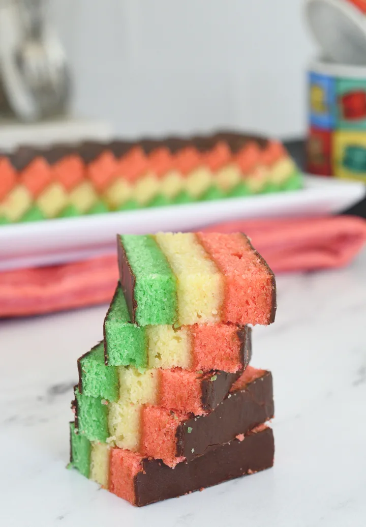 beauty shot of rainbow cookies