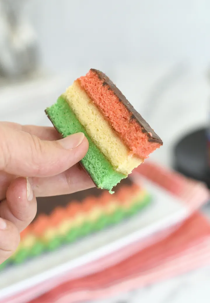 beauty shot of rainbow cookies