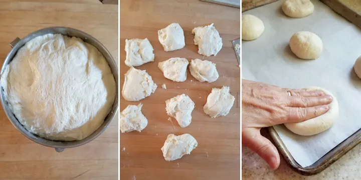 showing how to cut and shape hamburger buns