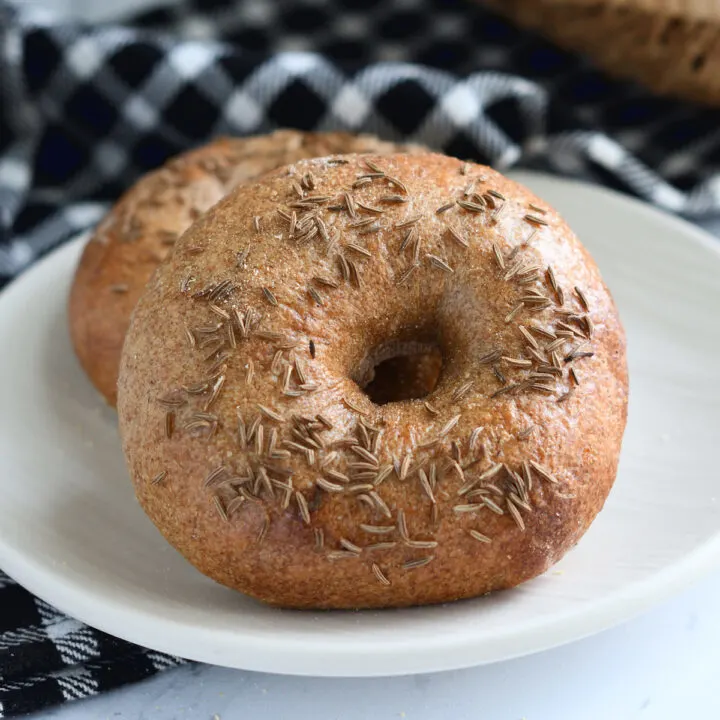 Sourdough Rye Bagels with Caraway Seeds