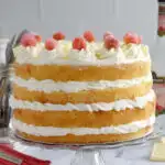 a pinterest image for white forest cake with text overlay